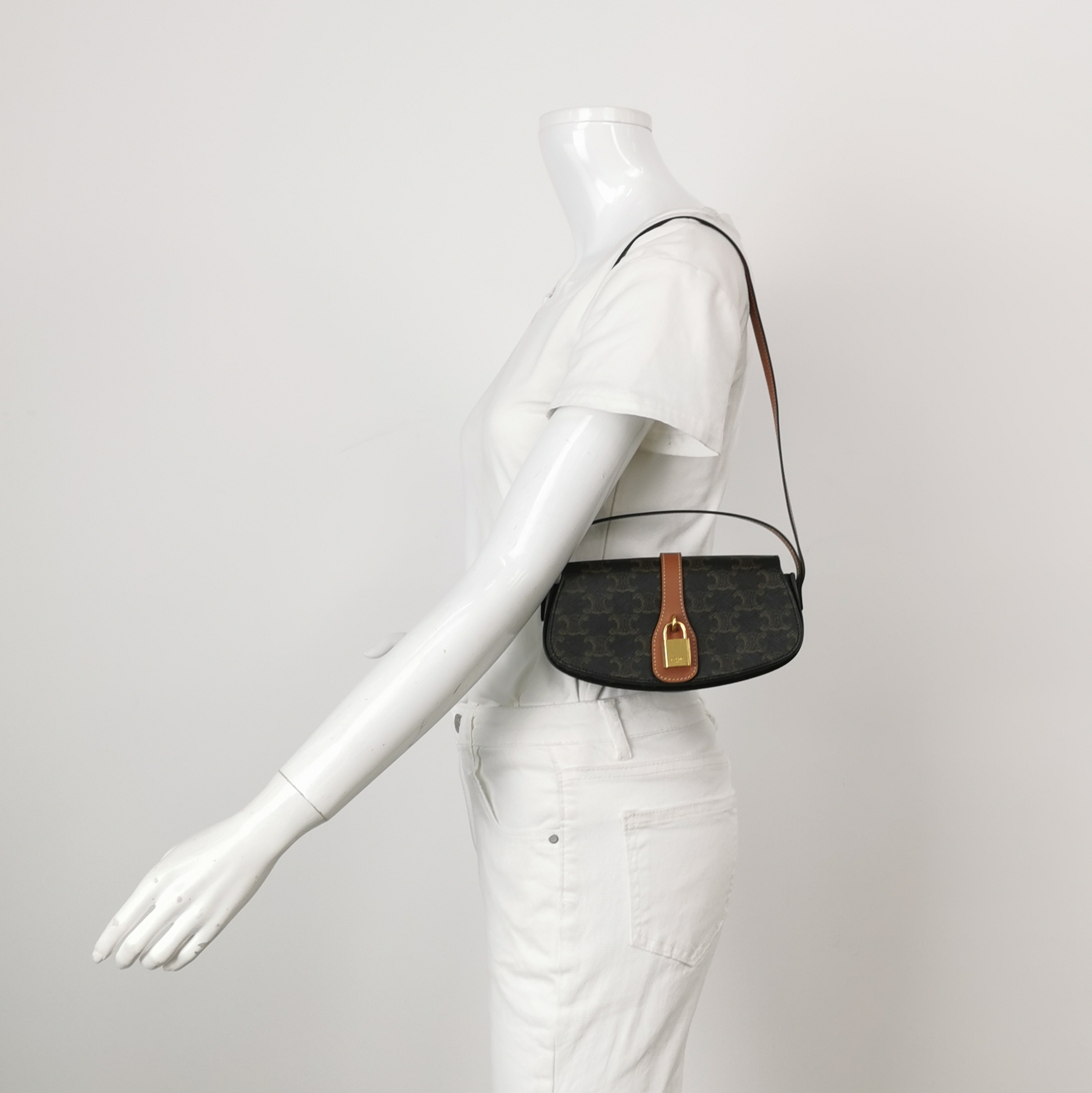 Celine Tabou Clutch with Strap Triomphe Coated Canvas — photo 7 of 14