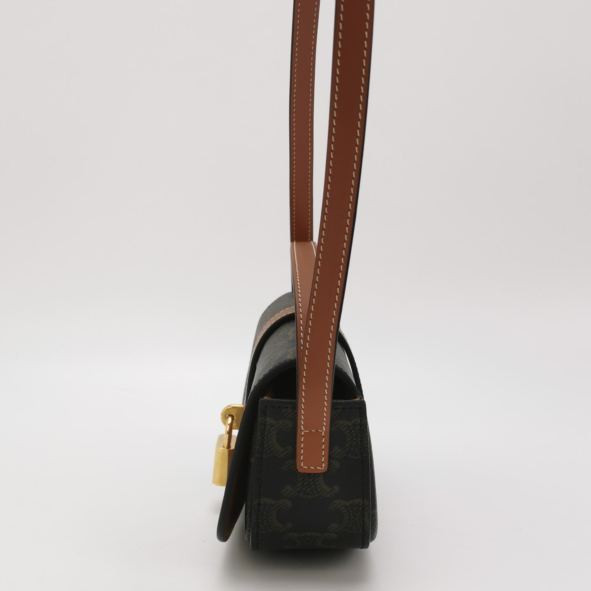 Celine Tabou Clutch with Strap Triomphe Coated Canvas — photo 3 of 14