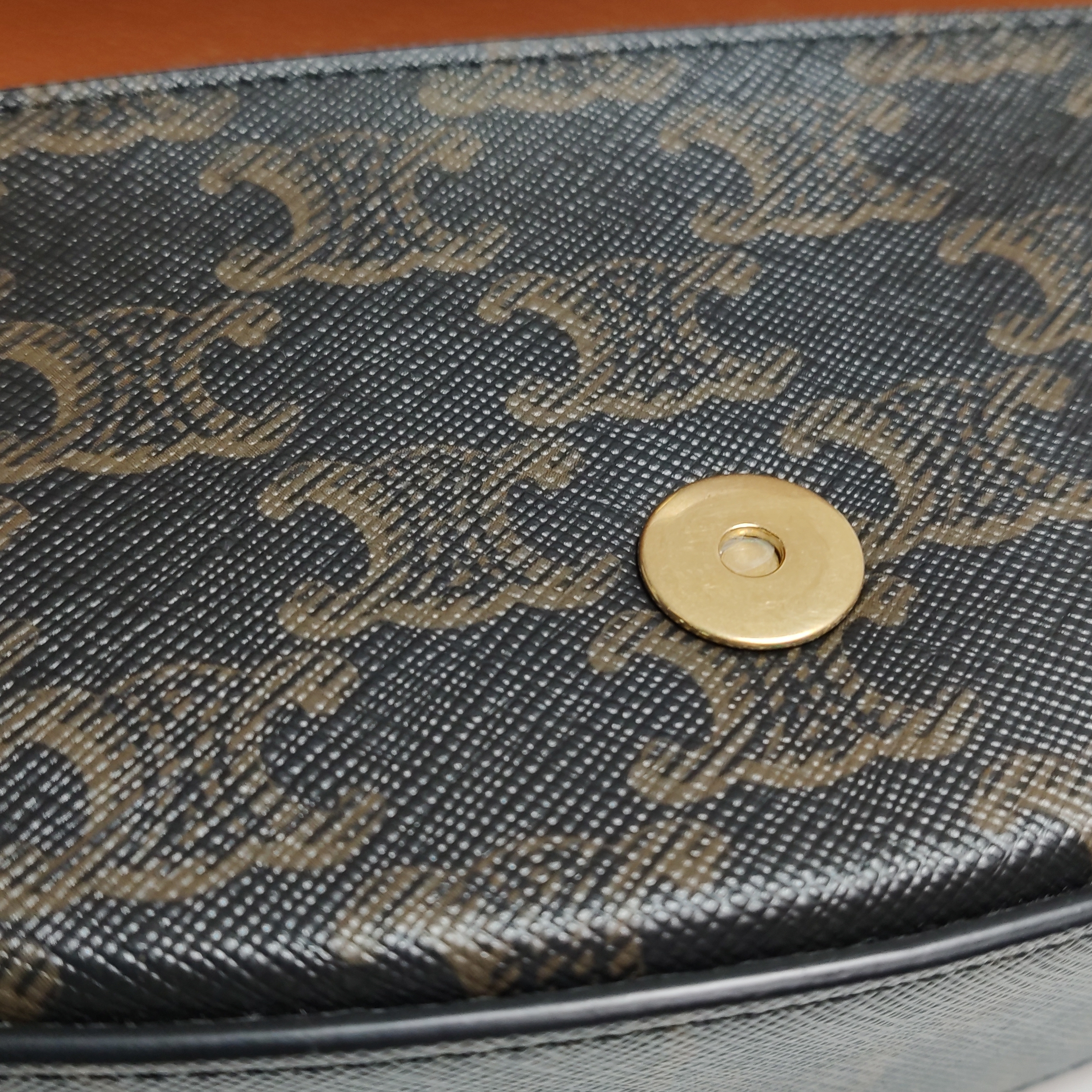 Celine Tabou Clutch with Strap Triomphe Coated Canvas — photo 12 of 14