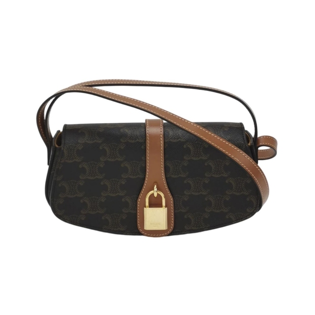 Celine Tabou Clutch with Strap Triomphe Coated Canvas — pre-owned, Vierlot