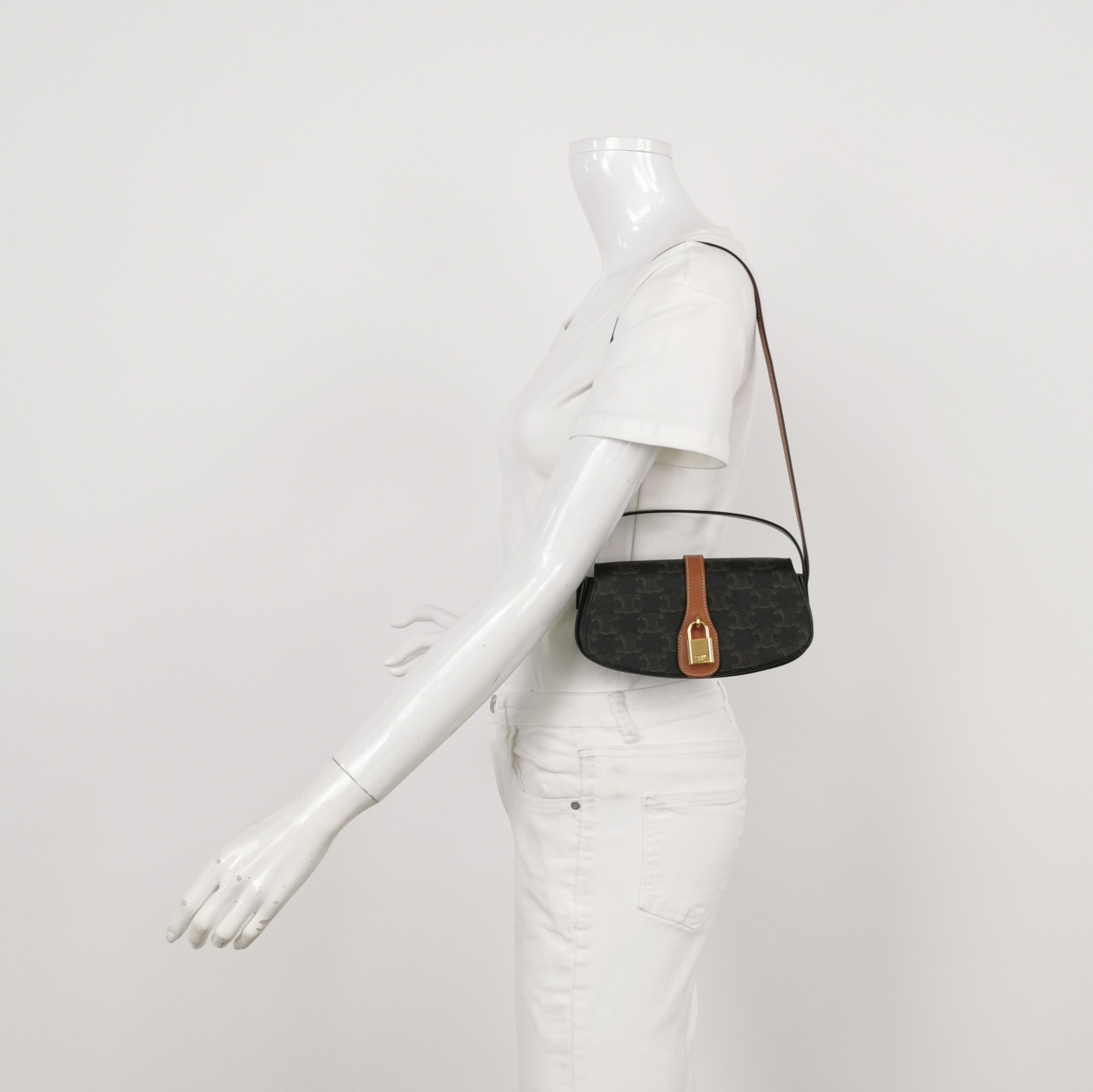 Celine Tabou Clutch with Strap Triomphe Coated Canvas — alternate view