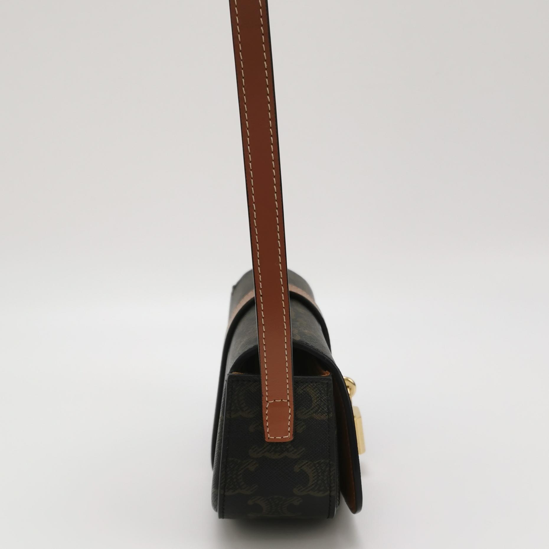 Celine Tabou Clutch with Strap Triomphe Coated Canvas — photo 4 of 14