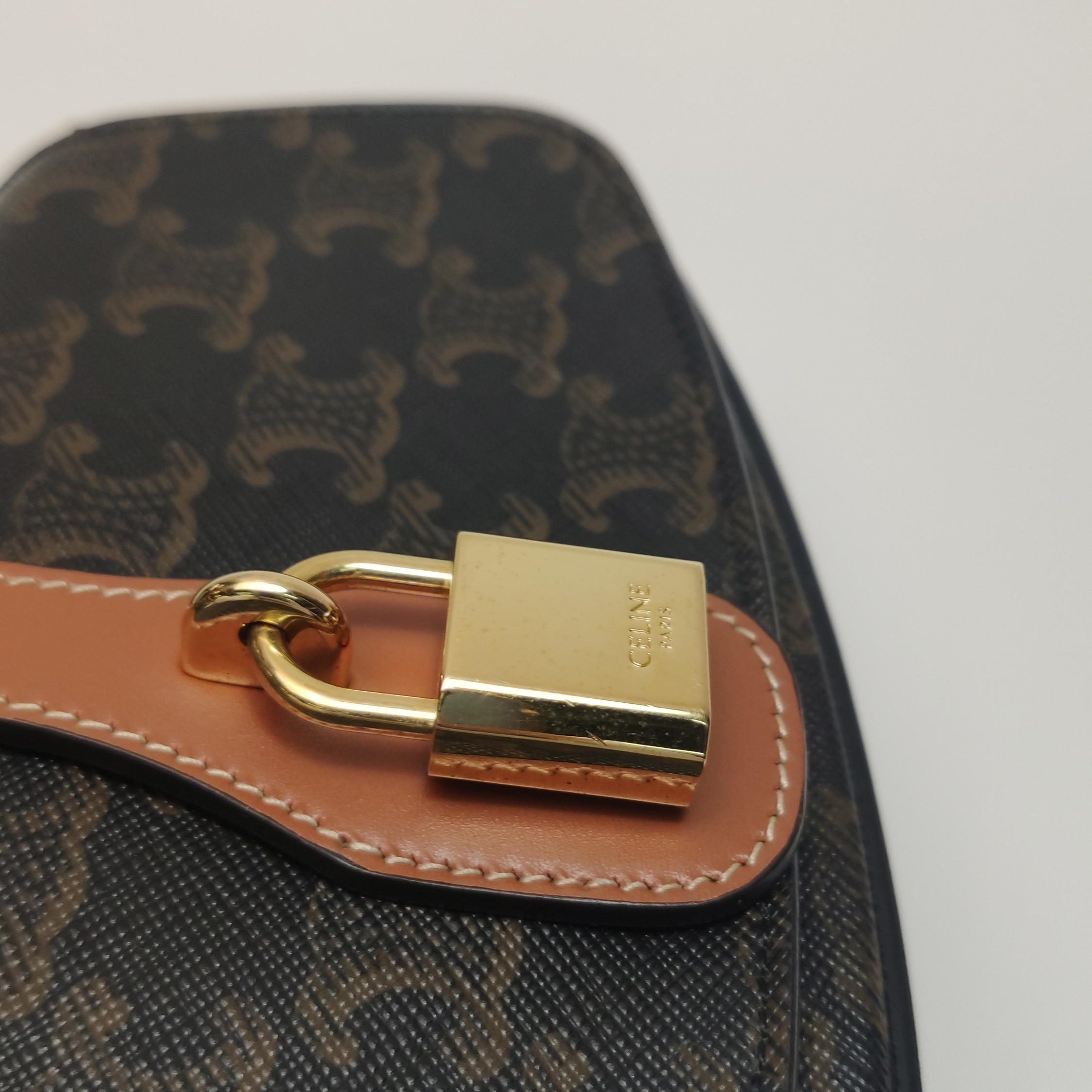 Celine Tabou Clutch with Strap Triomphe Coated Canvas — photo 11 of 14