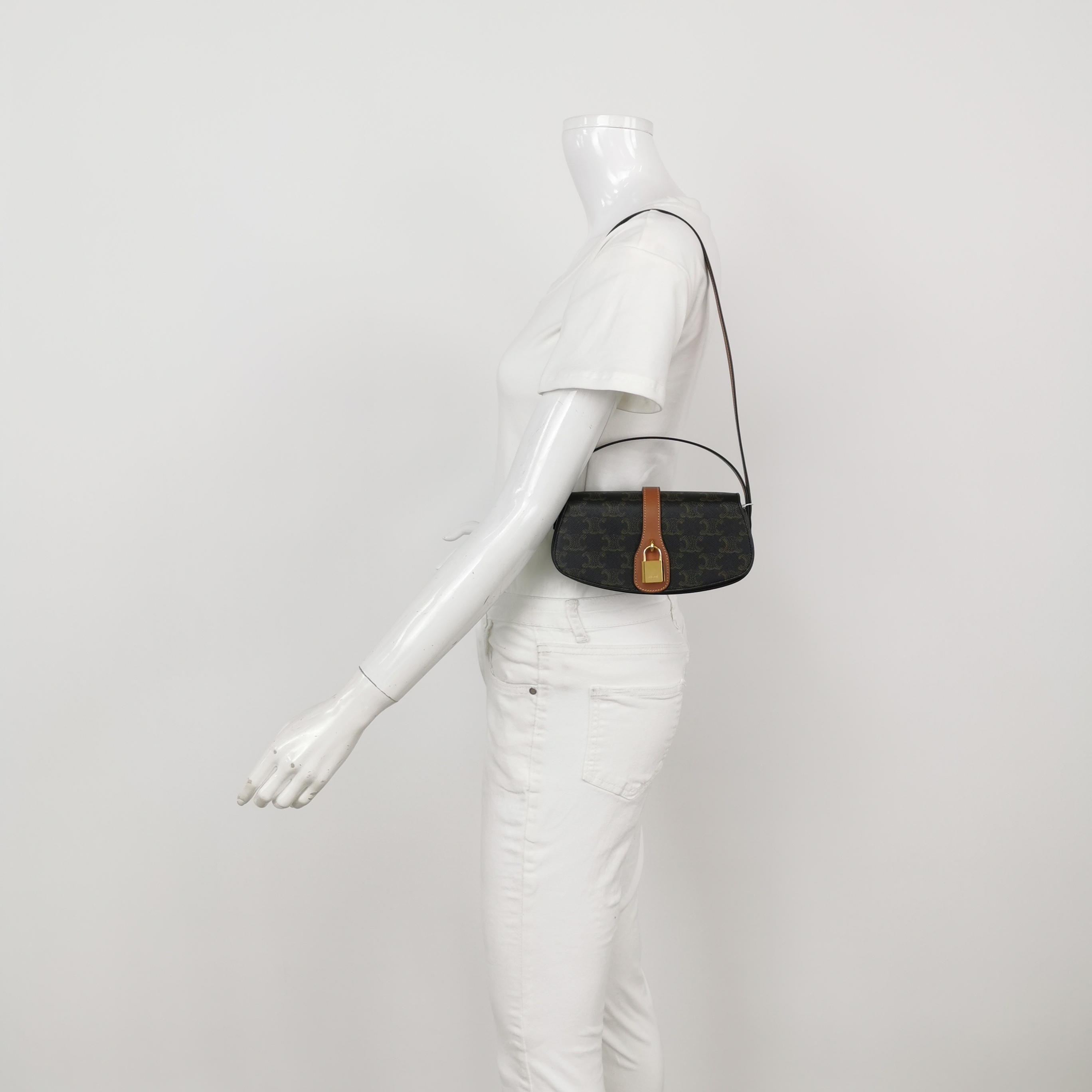 Celine Tabou Clutch with Strap Triomphe Coated Canvas — alternate view