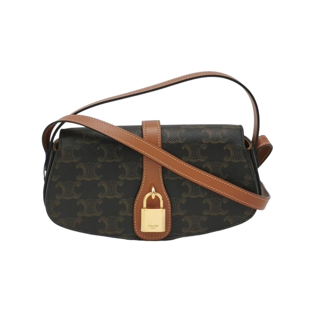 Celine Tabou Clutch with Strap Triomphe Coated Canvas — pre-owned, Vierlot