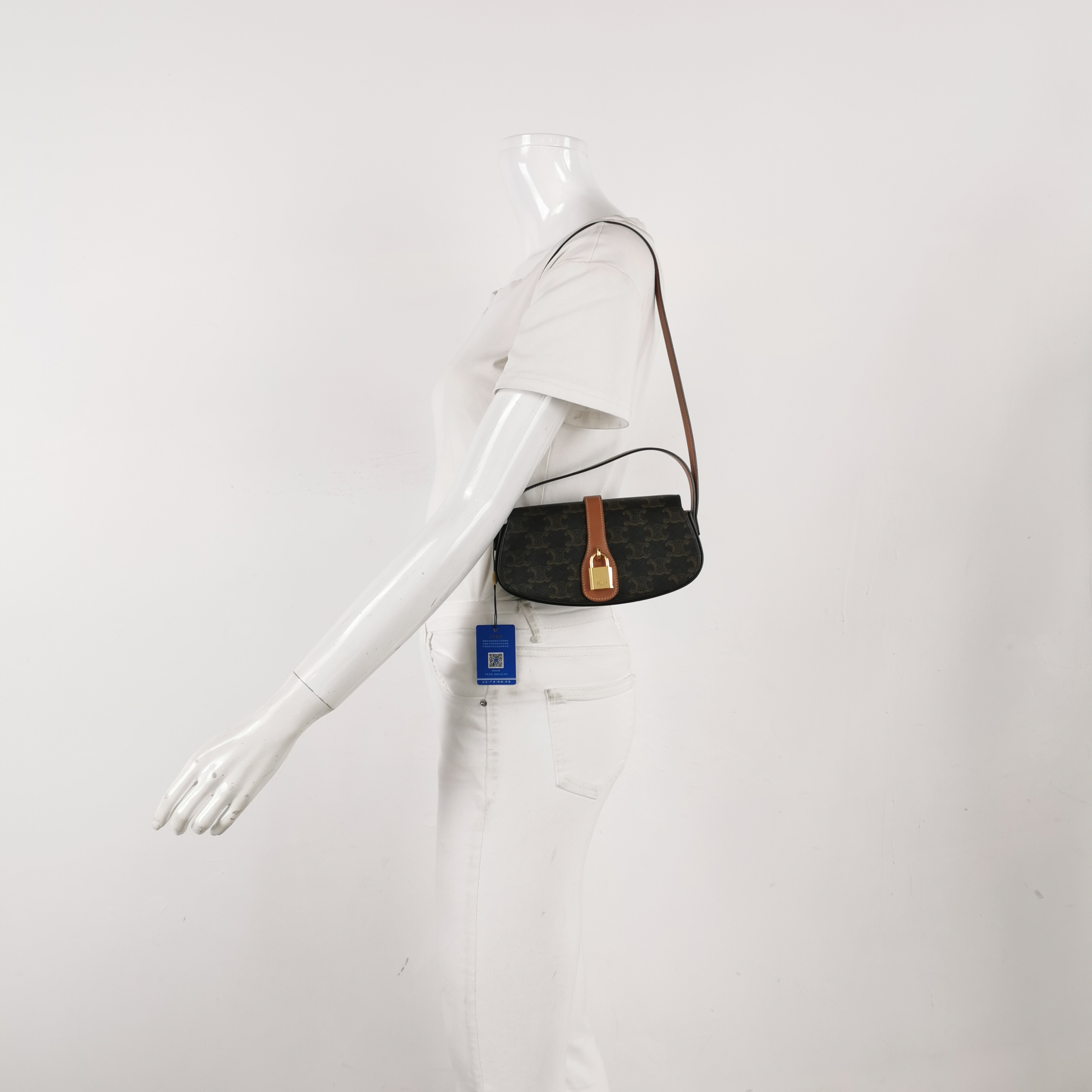 Celine Tabou Clutch with Strap Triomphe Coated Canvas — alternate view