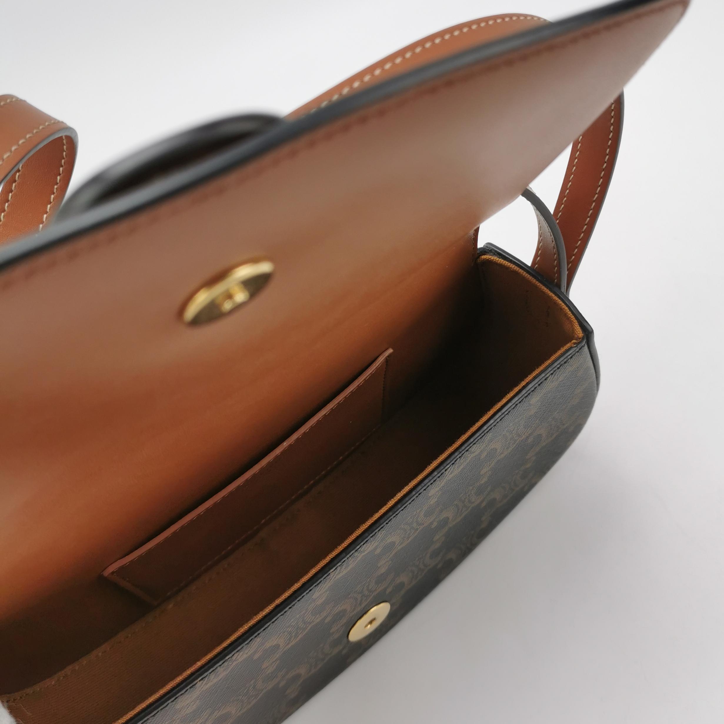 Celine Tabou Clutch with Strap Triomphe Coated Canvas — photo 6 of 11