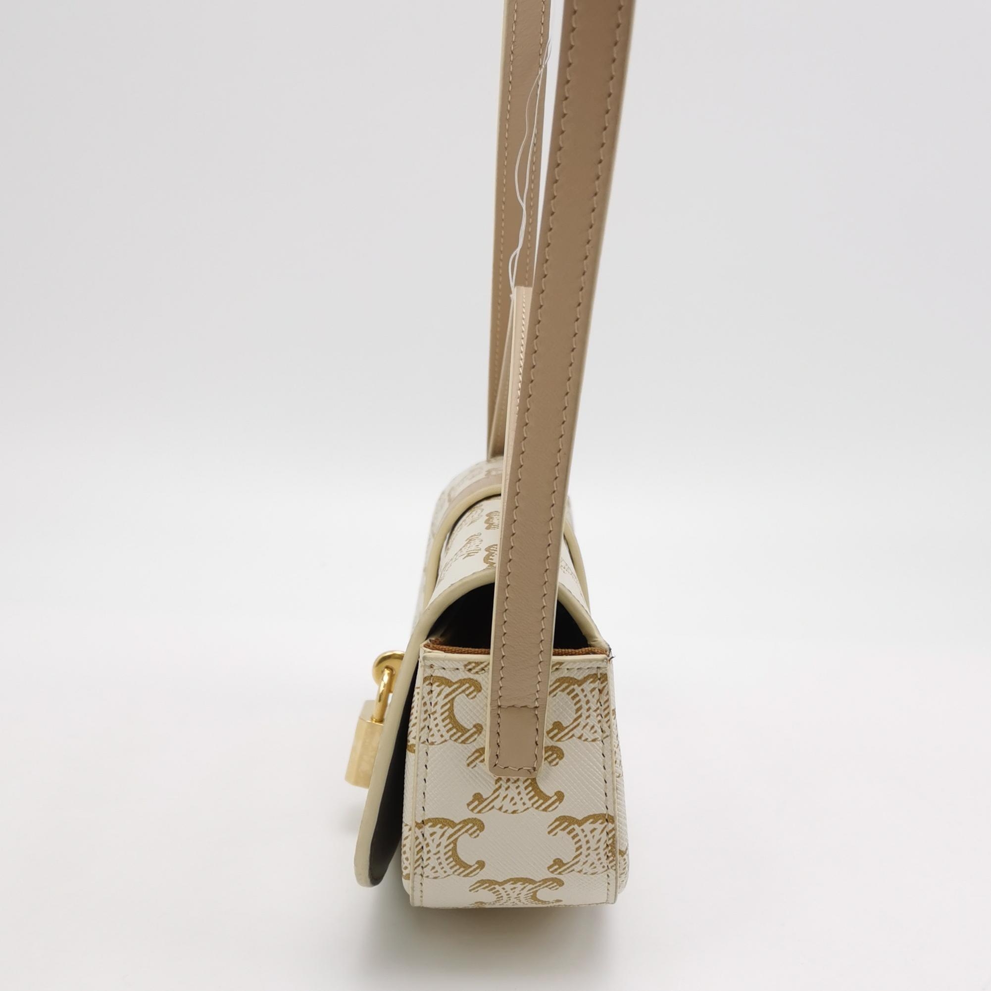 Celine Tabou Clutch with Strap Triomphe Coated Canvas — photo 3 of 14