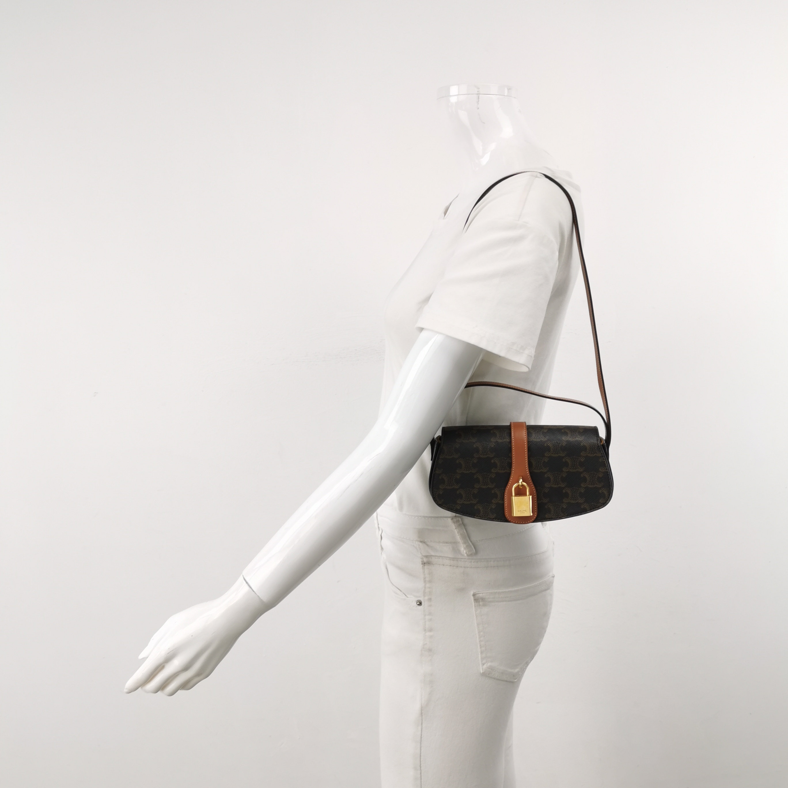 Celine Tabou Clutch with Strap Triomphe Coated Canvas — alternate view