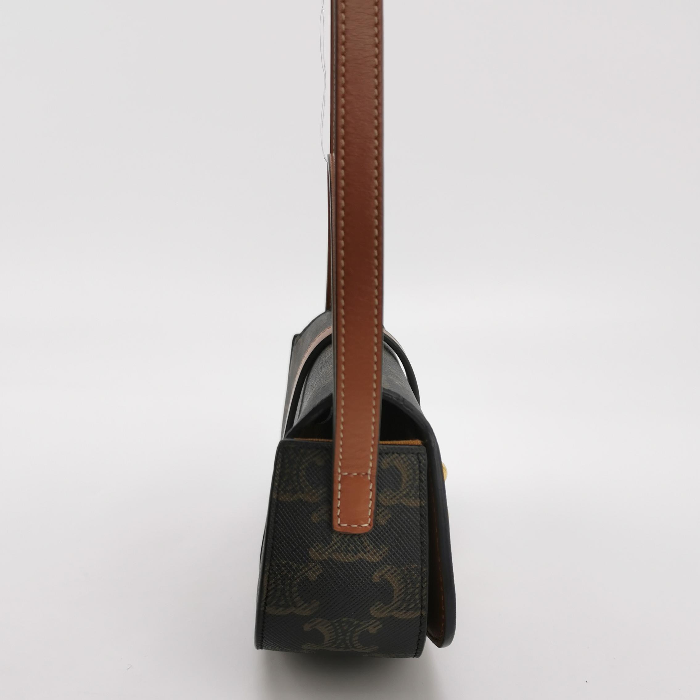 Celine Tabou Clutch with Strap Triomphe Coated Canvas — photo 4 of 15