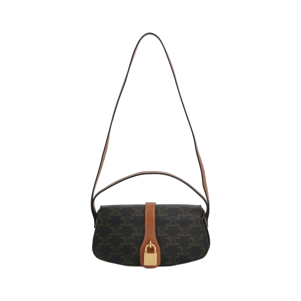 Celine Tabou Clutch with Strap Triomphe Coated Canvas — pre-owned, Vierlot