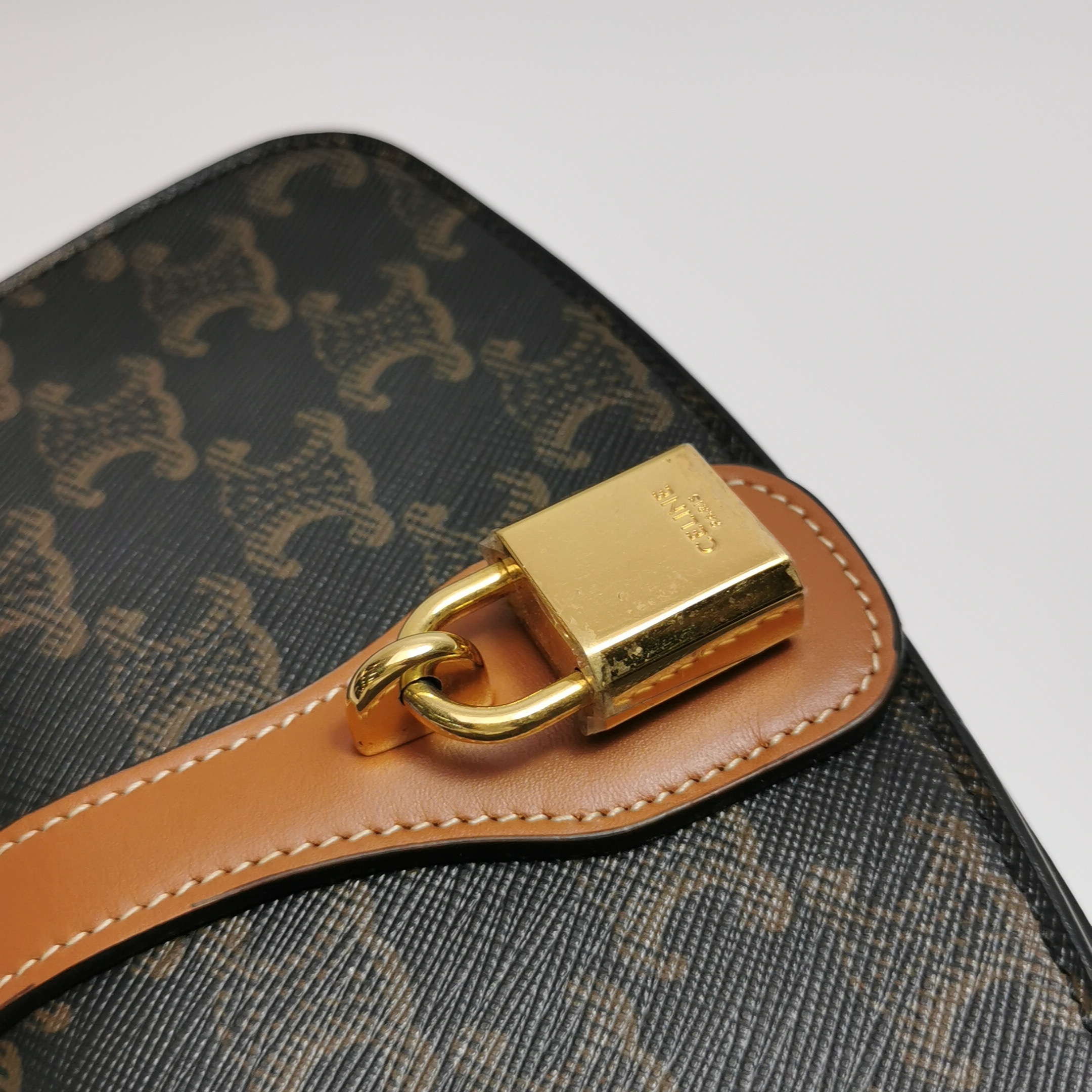 Celine Tabou Clutch with Strap Triomphe Coated Canvas — photo 10 of 15