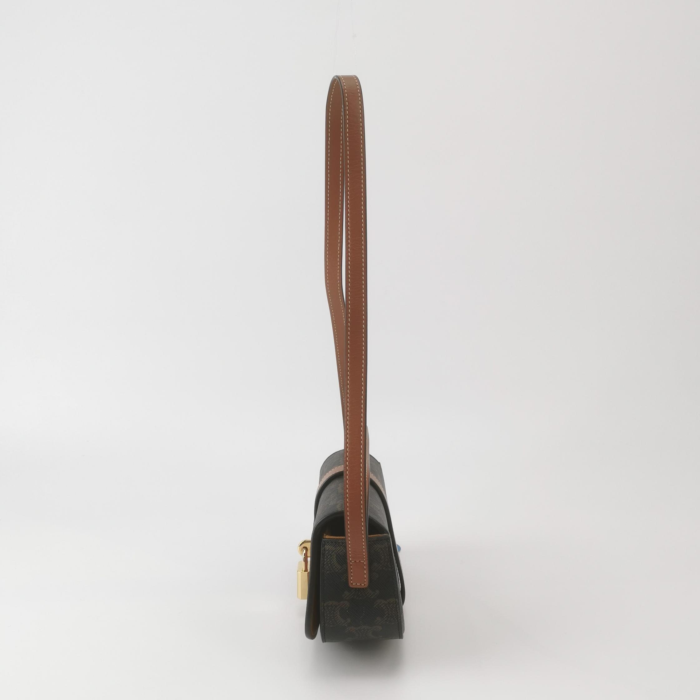 Celine Tabou Clutch with Strap Triomphe Coated Canvas — photo 3 of 17