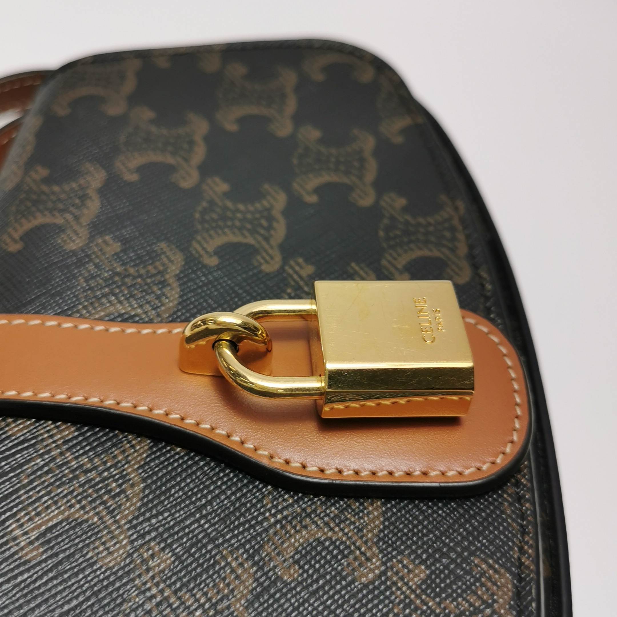 Celine Tabou Clutch with Strap Triomphe Coated Canvas — photo 16 of 17