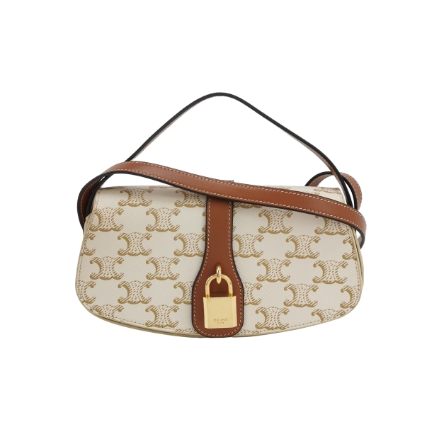 Celine Tabou Clutch with Strap Triomphe Coated Canvas — pre-owned, Vierlot