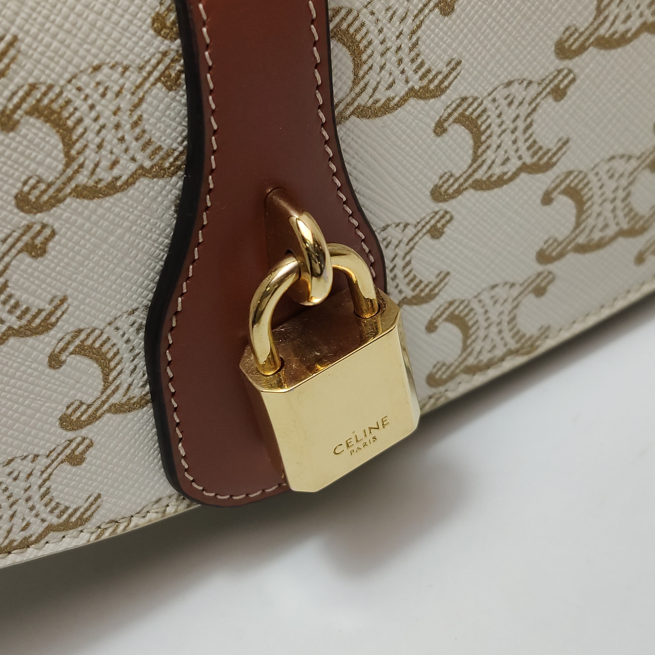 Celine Tabou Clutch with Strap Triomphe Coated Canvas — photo 11 of 12