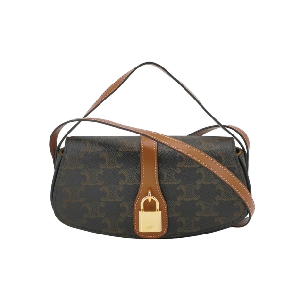 Celine Tabou Clutch with Strap Triomphe Coated Canvas — pre-owned, Vierlot