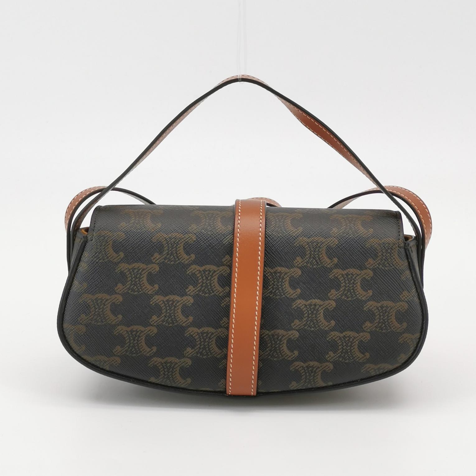 Celine Tabou Clutch with Strap Triomphe Coated Canvas — photo 5 of 13