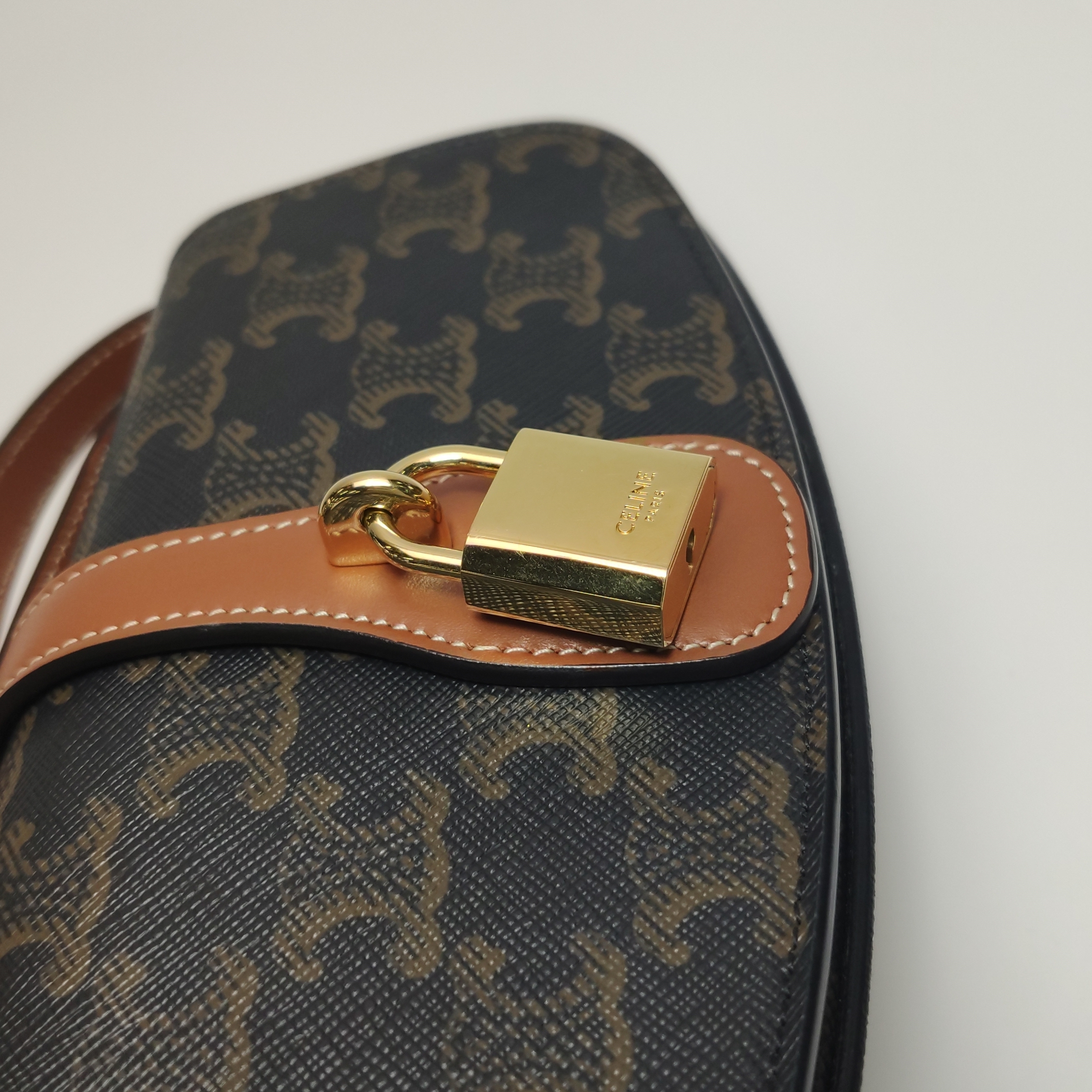 Celine Tabou Clutch with Strap Triomphe Coated Canvas — photo 7 of 13