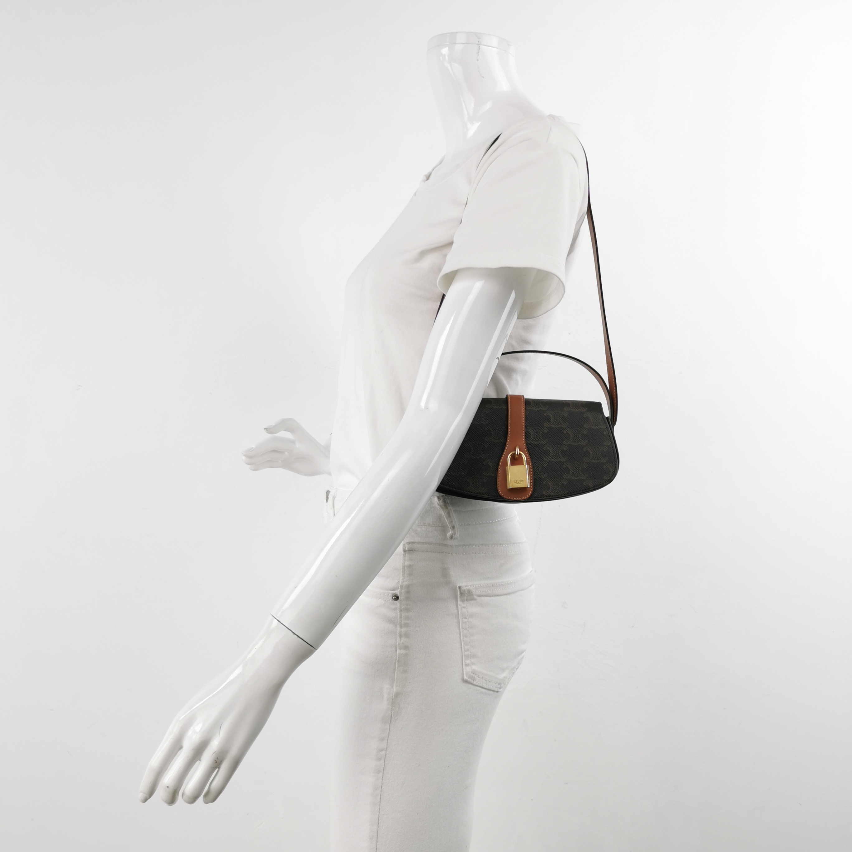 Celine Tabou Clutch with Strap Triomphe Coated Canvas — alternate view