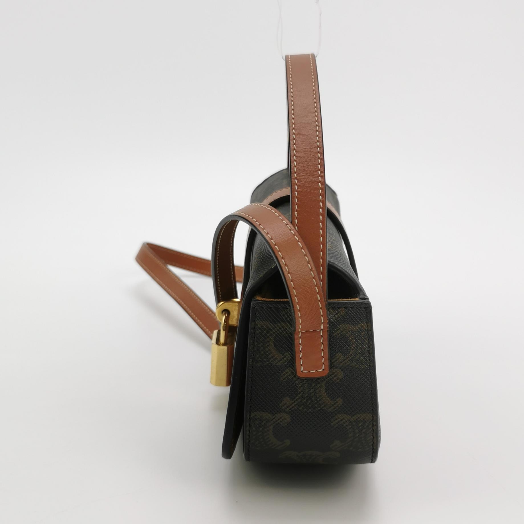 Celine Tabou Clutch with Strap Triomphe Coated Canvas — photo 3 of 14