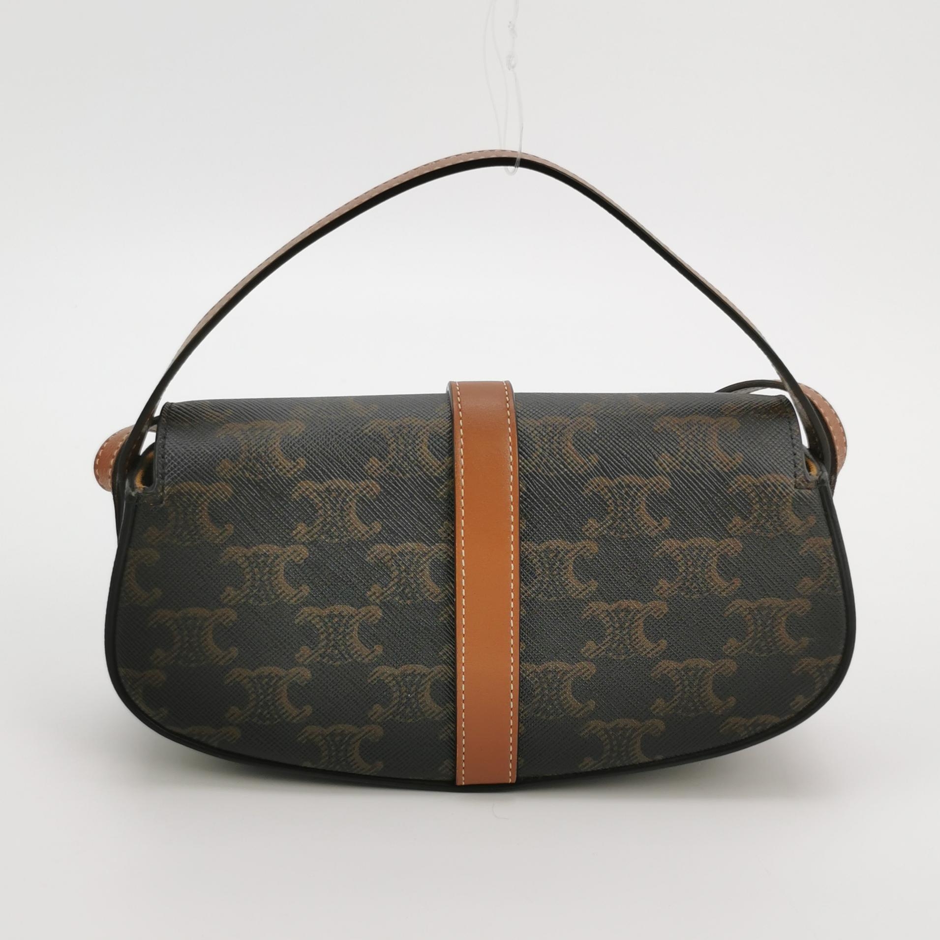 Celine Tabou Clutch with Strap Triomphe Coated Canvas — photo 5 of 14