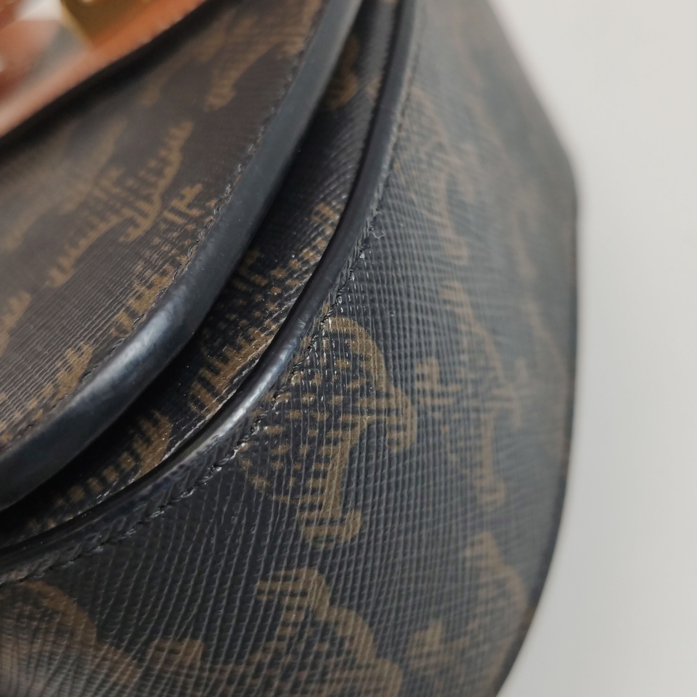 Celine Tabou Clutch with Strap Triomphe Coated Canvas — photo 9 of 14
