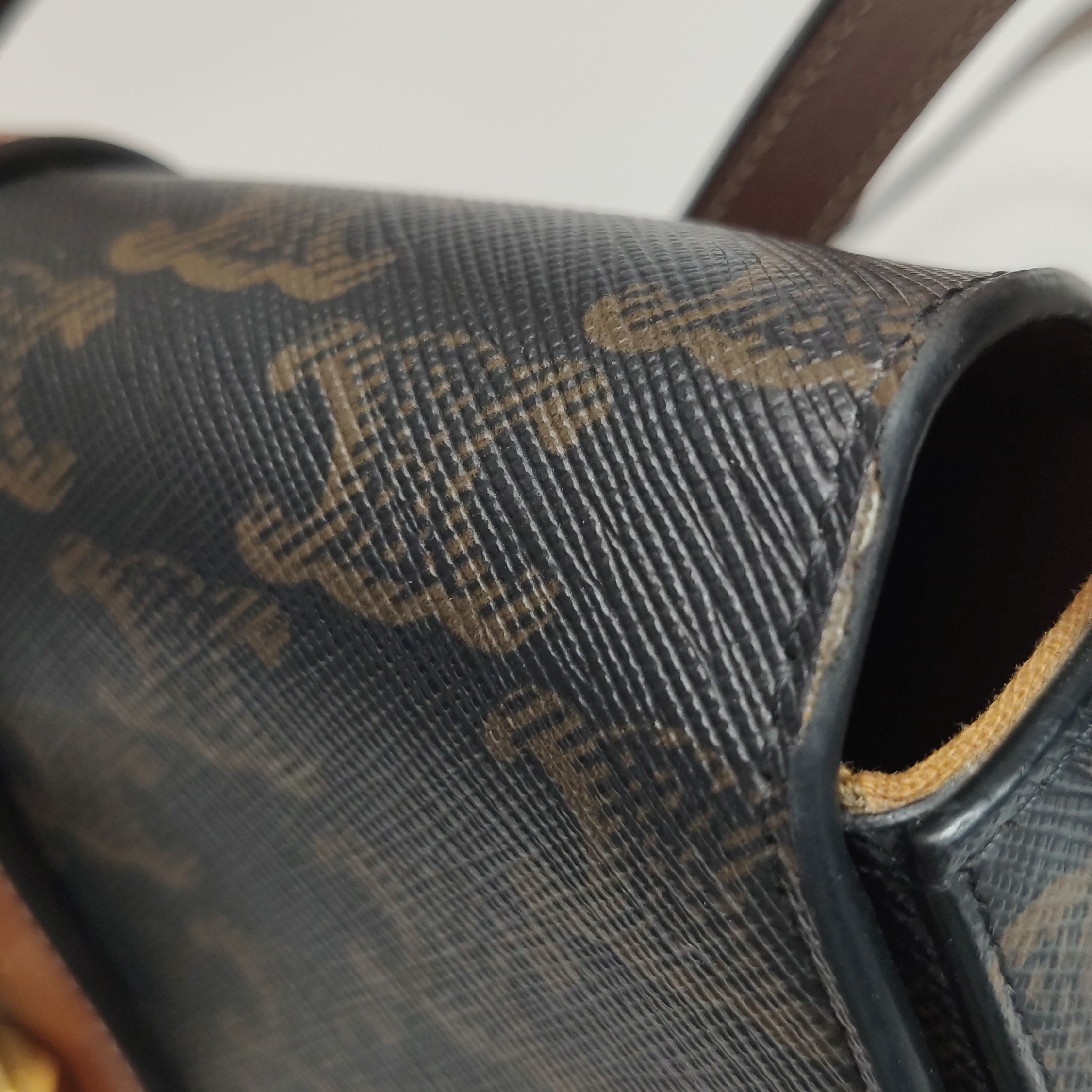 Celine Tabou Clutch with Strap Triomphe Coated Canvas — photo 13 of 14