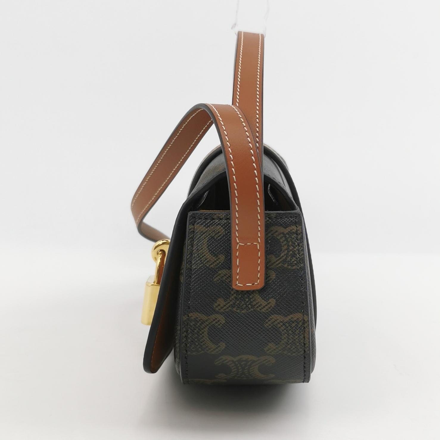 Celine Tabou Clutch with Strap Triomphe Coated Canvas — photo 3 of 11