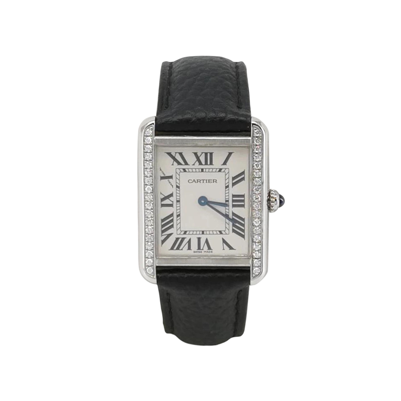 Cartier Tank Solo Quartz Watch Stainless Steel and Leather with Diamond Markers 31 — photo 1 of 9