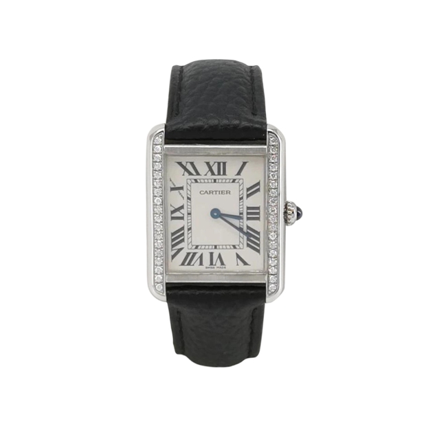 Cartier Tank Solo Quartz Watch Stainless Steel and Leather with Diamond Markers 31 — pre-owned, Vierlot
