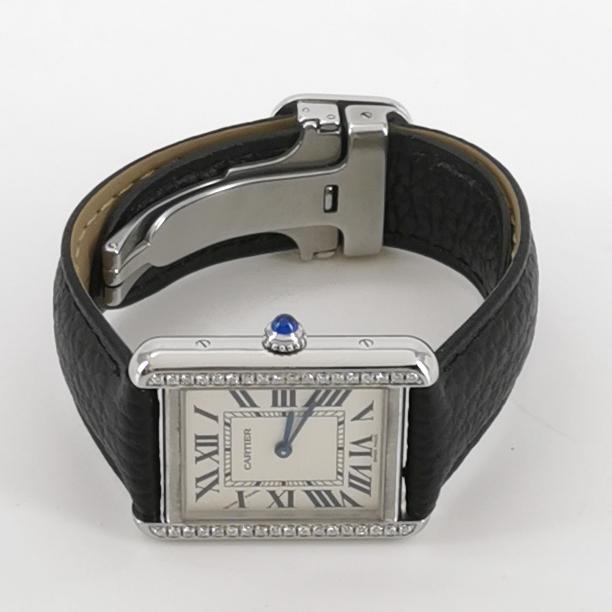 Cartier Tank Solo Quartz Watch Stainless Steel and Leather with Diamond Markers 31 — alternate view