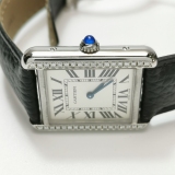 Cartier Tank Solo Quartz Watch Stainless Steel and Leather with Diamond Markers 31 — thumbnail 4
