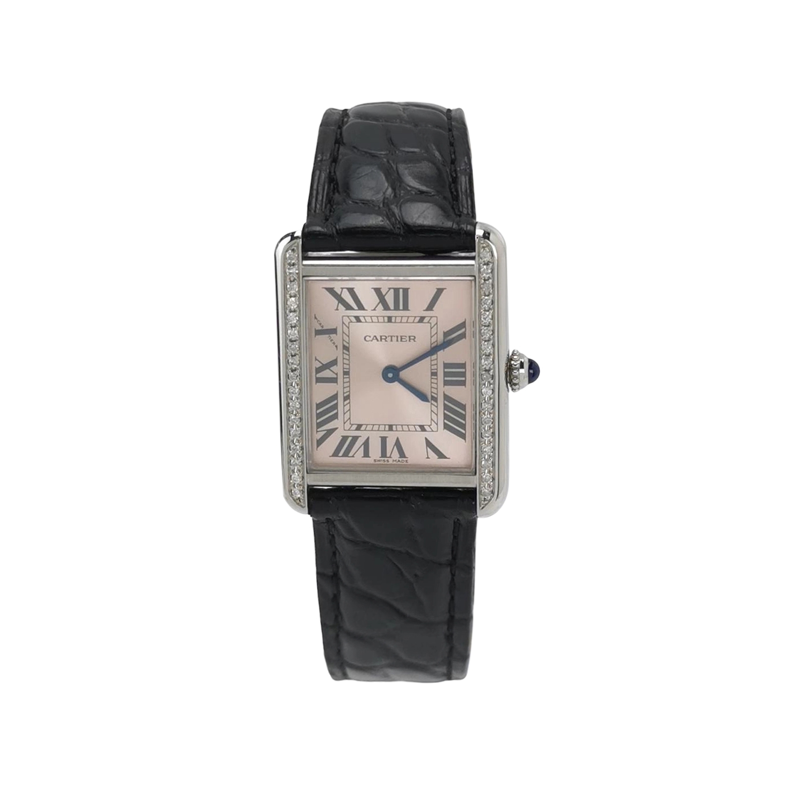 Cartier Tank Solo Quartz Watch Stainless Steel and Leather with Diamond Markers 31 — photo 1 of 9