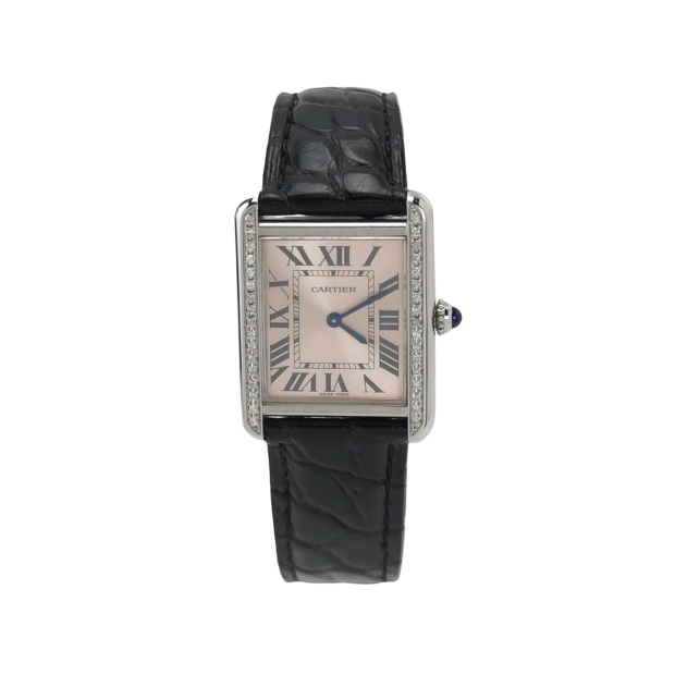 Cartier Tank Solo Quartz Watch Stainless Steel and Leather with Diamond Markers 31 — pre-owned, Vierlot
