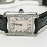 Cartier Tank Solo Quartz Watch Stainless Steel and Leather with Diamond Markers 31 — thumbnail 4