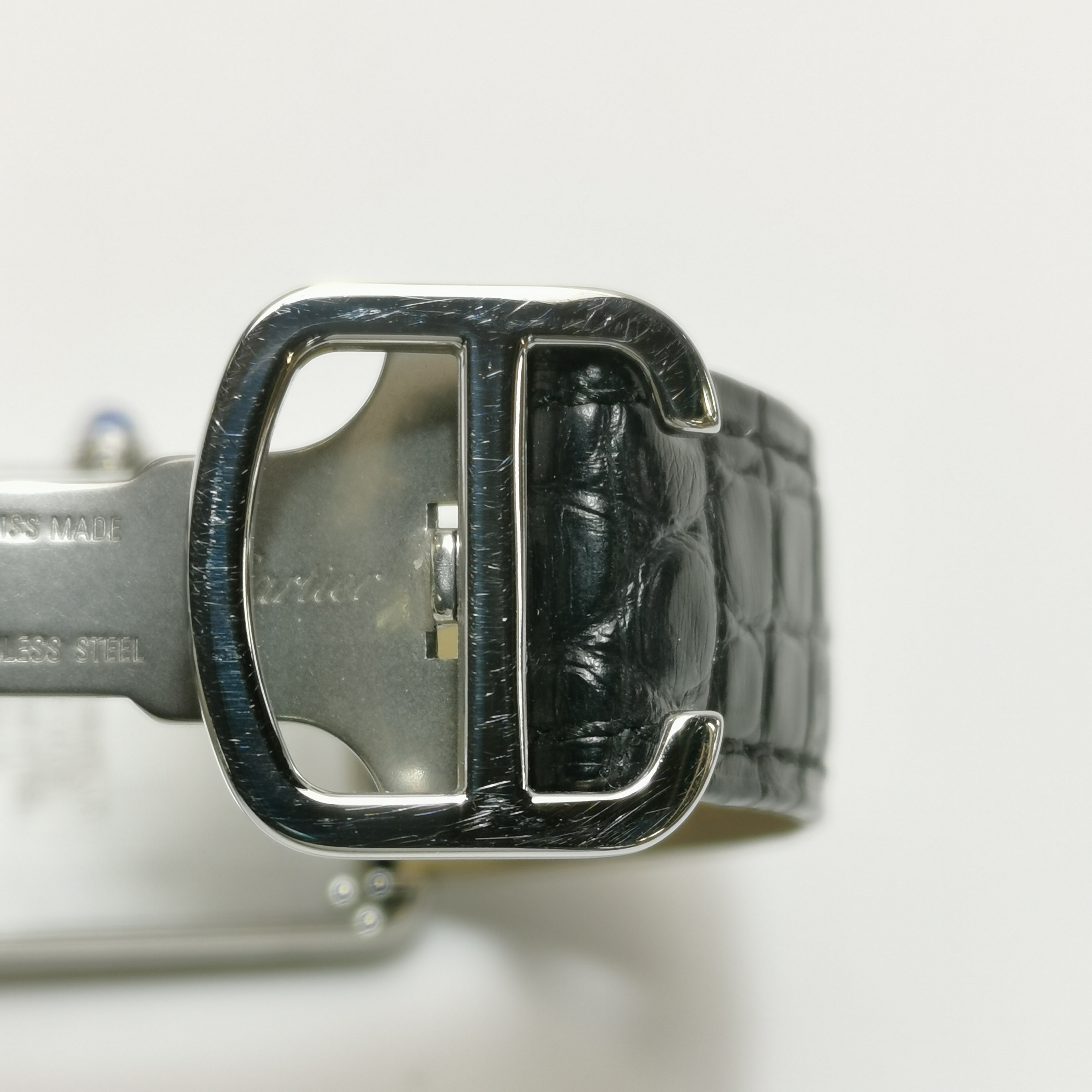 Cartier Tank Solo Quartz Watch Stainless Steel and Leather with Diamond Markers 31 — photo 7 of 9