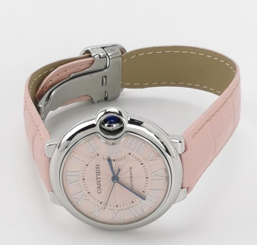 Cartier Ballon Bleu Ladies' Automatic Watch, Ref. WSBB0007, Cal. 076, 36.5mm Steel Case with Leather Strap