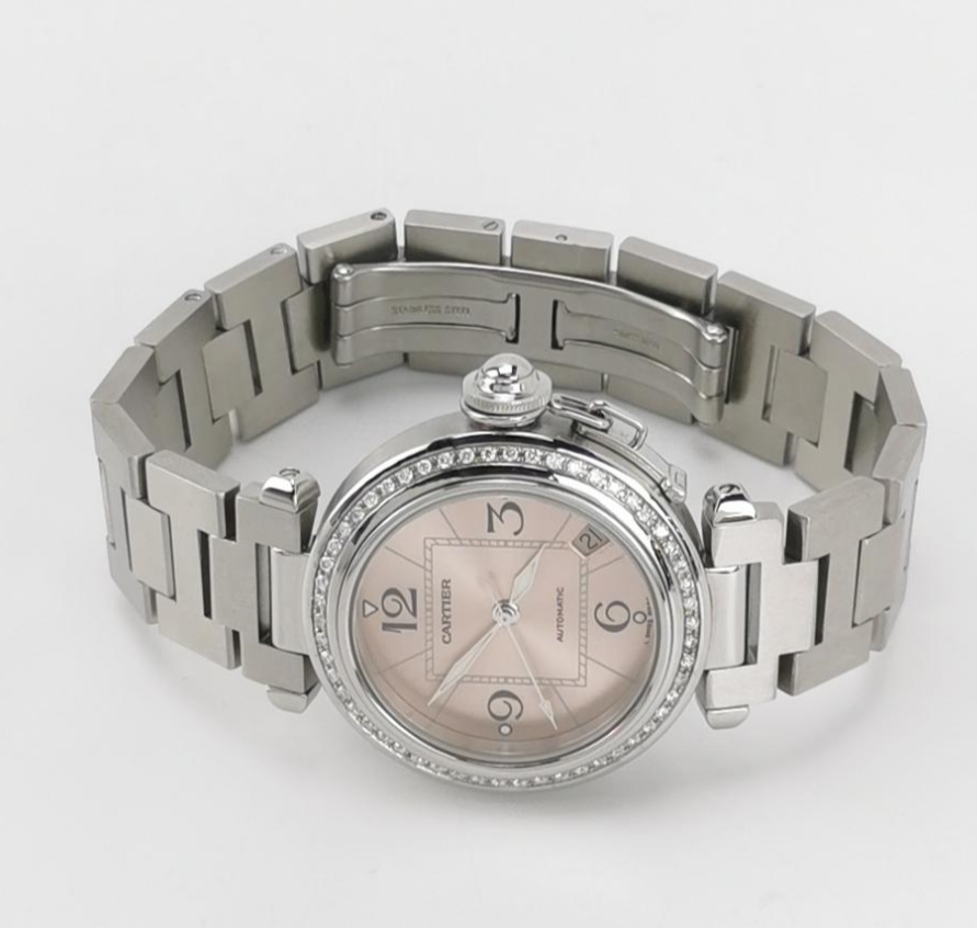 Cartier Pasha de Cartier Ladies' Automatic Watch, Ref. W31075M7, Cal. 049, 35.5mm Steel with Diamonds