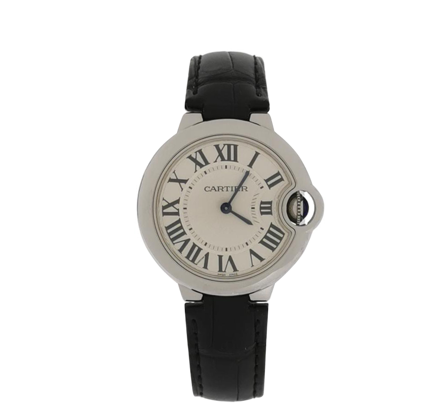 Cartier Ballon Bleu Ladies' Quartz Watch, 32.8mm Steel Case, Cal. 157, Leather Strap