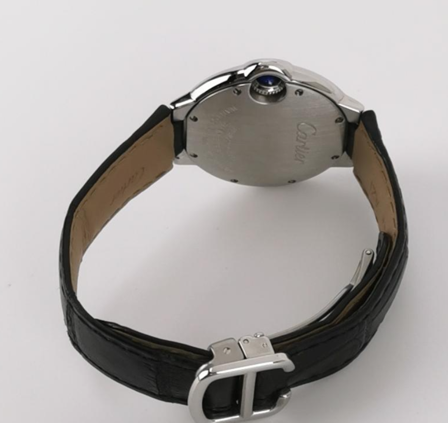 Cartier Ballon Bleu Ladies' Quartz Watch, 32.8mm Steel Case, Cal. 157, Leather Strap