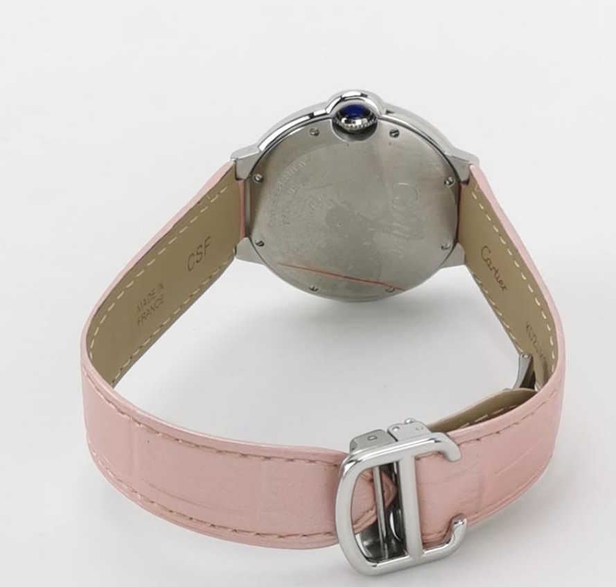 Cartier Ballon Bleu Ladies' Automatic Watch, Ref. WSBB0007, Cal. 076, 36.5mm Steel Case with Leather Strap