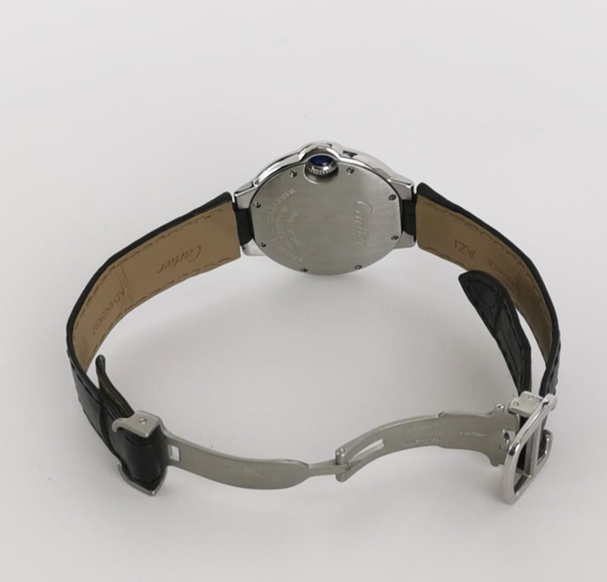 Cartier Ballon Bleu Ladies' Quartz Watch, 32.8mm Steel Case, Cal. 157, Leather Strap