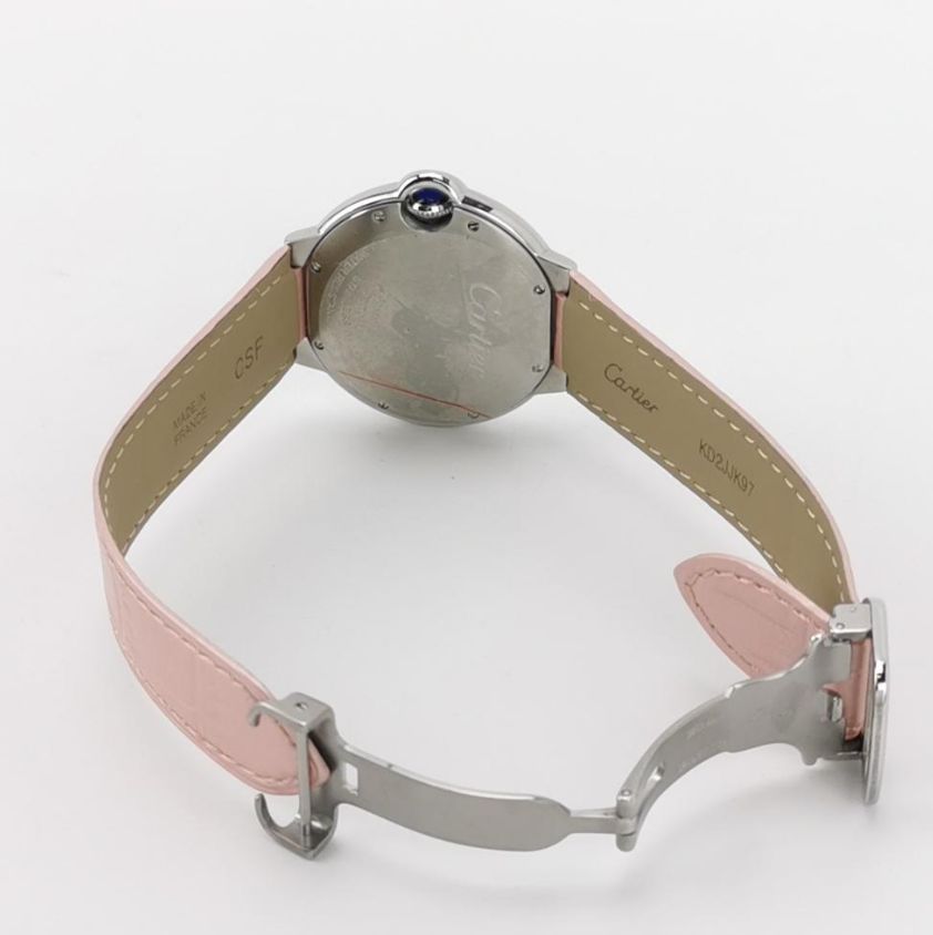 Cartier Ballon Bleu Ladies' Automatic Watch, Ref. WSBB0007, Cal. 076, 36.5mm Steel Case with Leather Strap