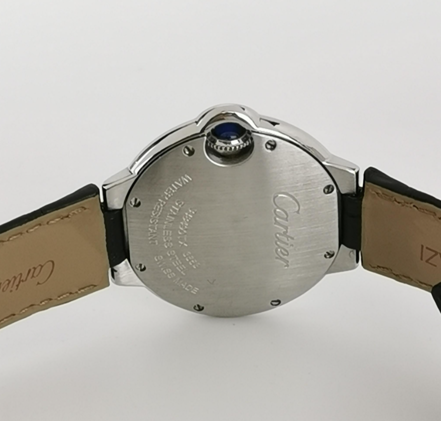 Cartier Ballon Bleu Ladies' Quartz Watch, 32.8mm Steel Case, Cal. 157, Leather Strap