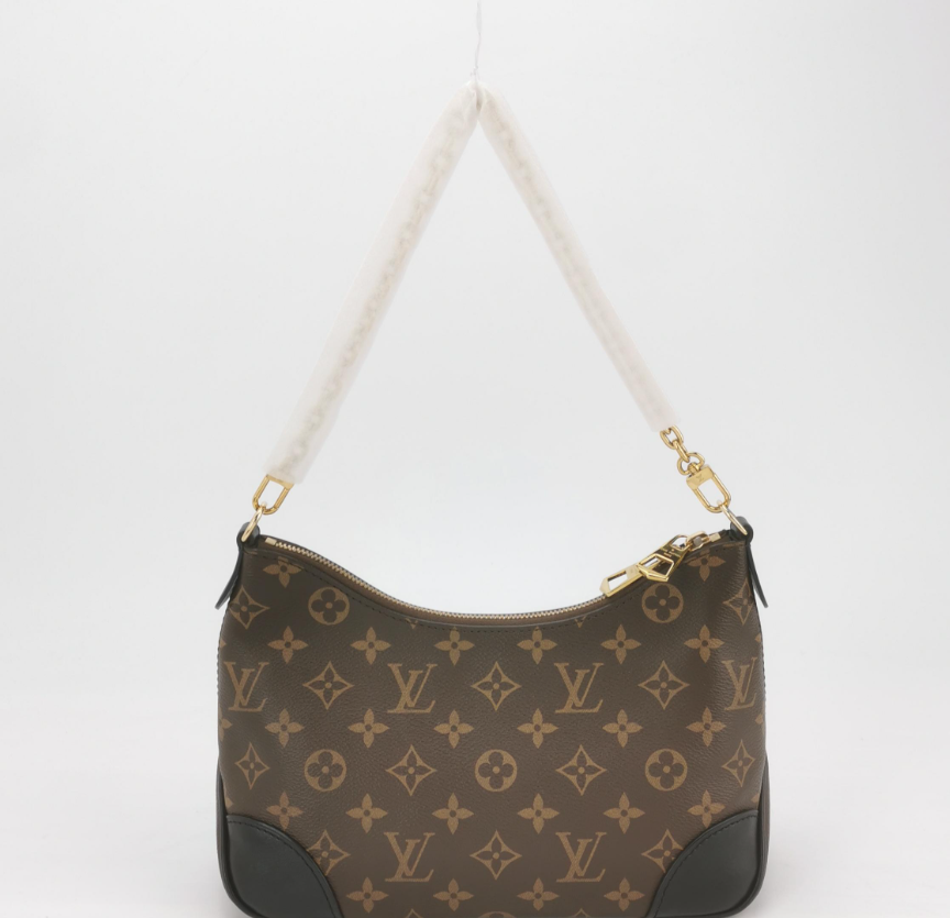 Louis Vuitton (LV) Boulogne Small Monogram Canvas & Calfskin Hobo Shoulder Bag, Chip Version (2021+)