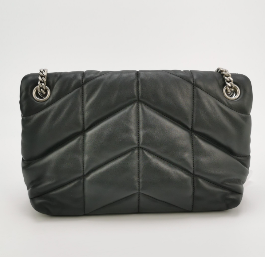 Saint Laurent Puffer Small Quilted Lambskin Shoulder Bag with YSL Logo