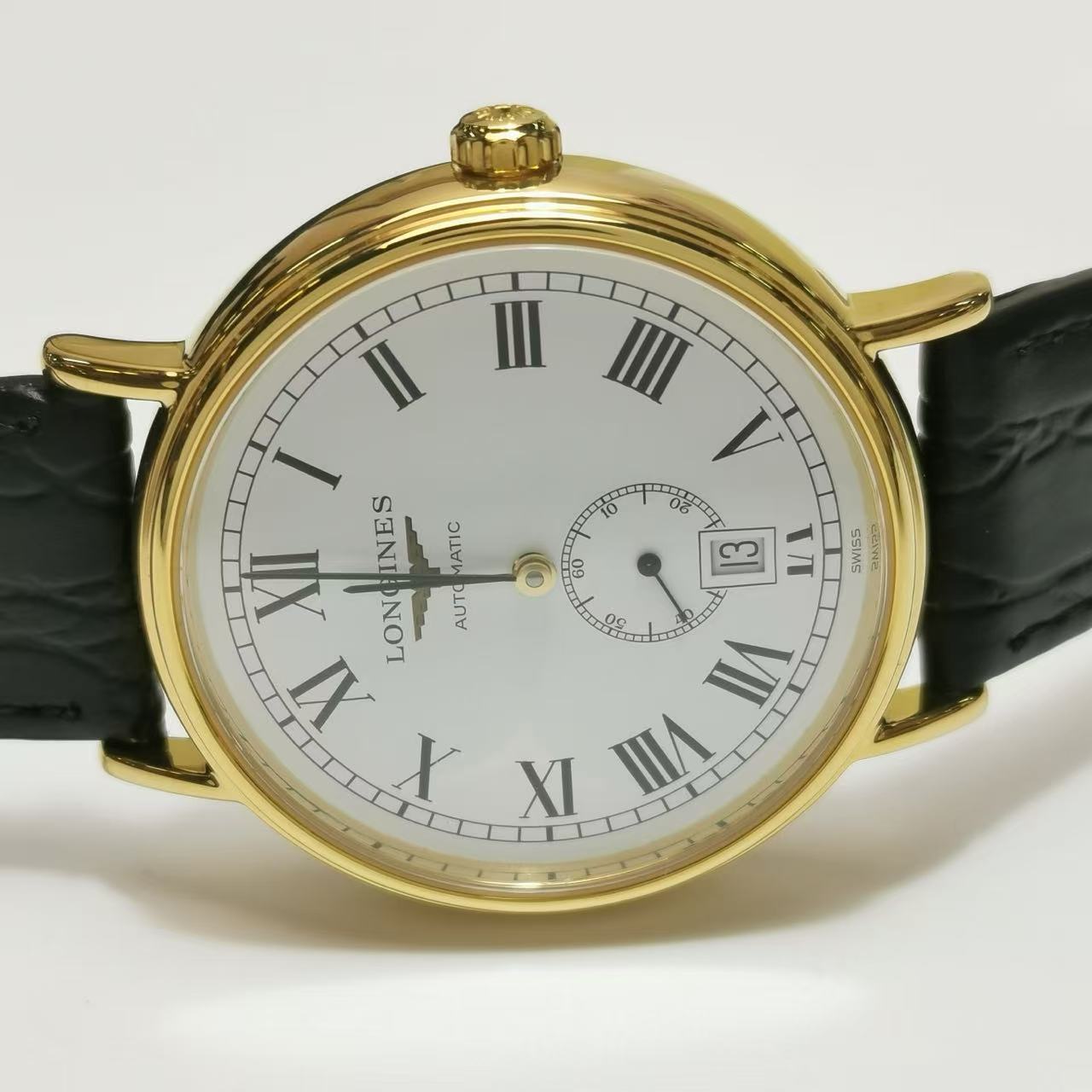 Longines 浪琴 时尚皮质精钢自动机械男士腕表