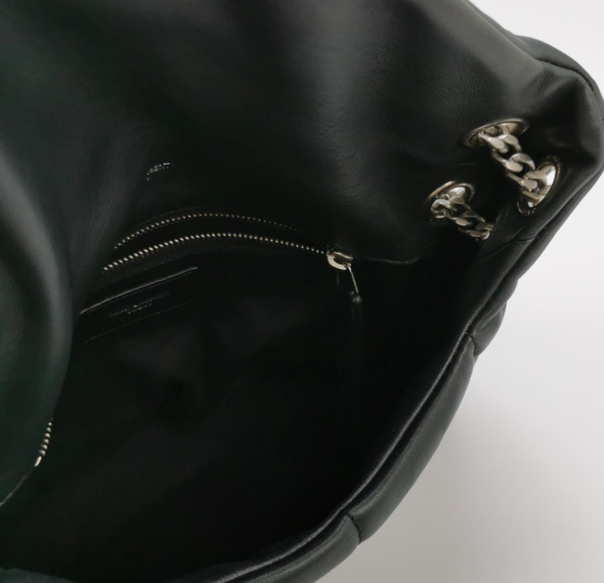 Saint Laurent Puffer Small Quilted Lambskin Shoulder Bag with YSL Logo