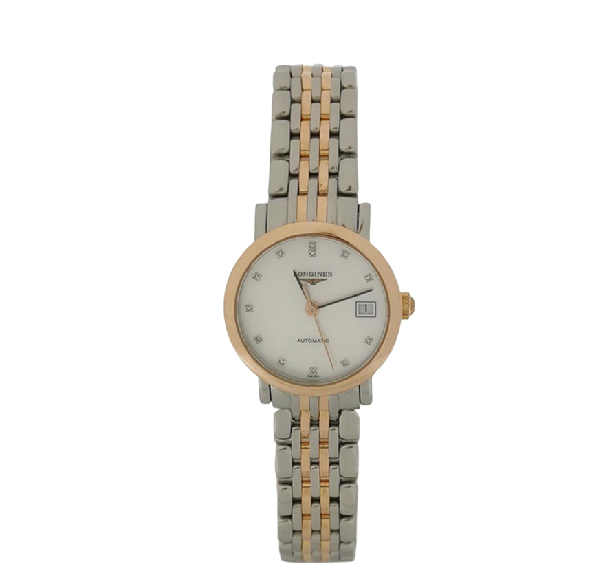Longines Elegant Collection Automatic Ladies' Watch, Ref. L4.309.5, Cal. L592.2, 24.7mm Steel & 18K Rose Gold